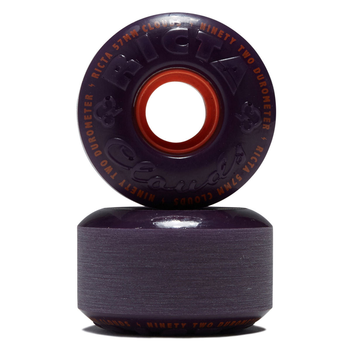 Ricta Clouds 92a Skateboard Wheels - Purple - 57mm image 2