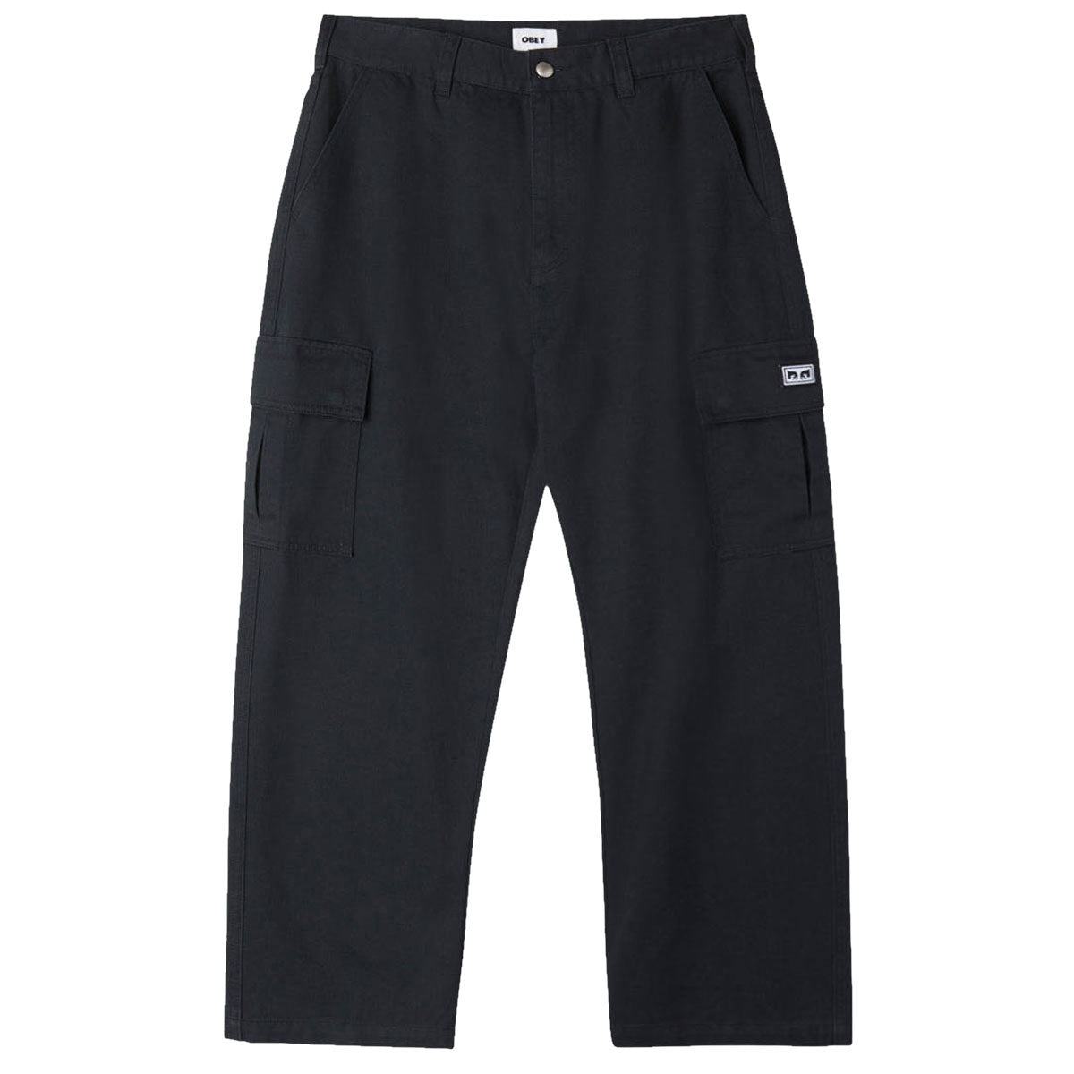 Obey Bigwig Baggy Twill Cargo Pants - Black image 1