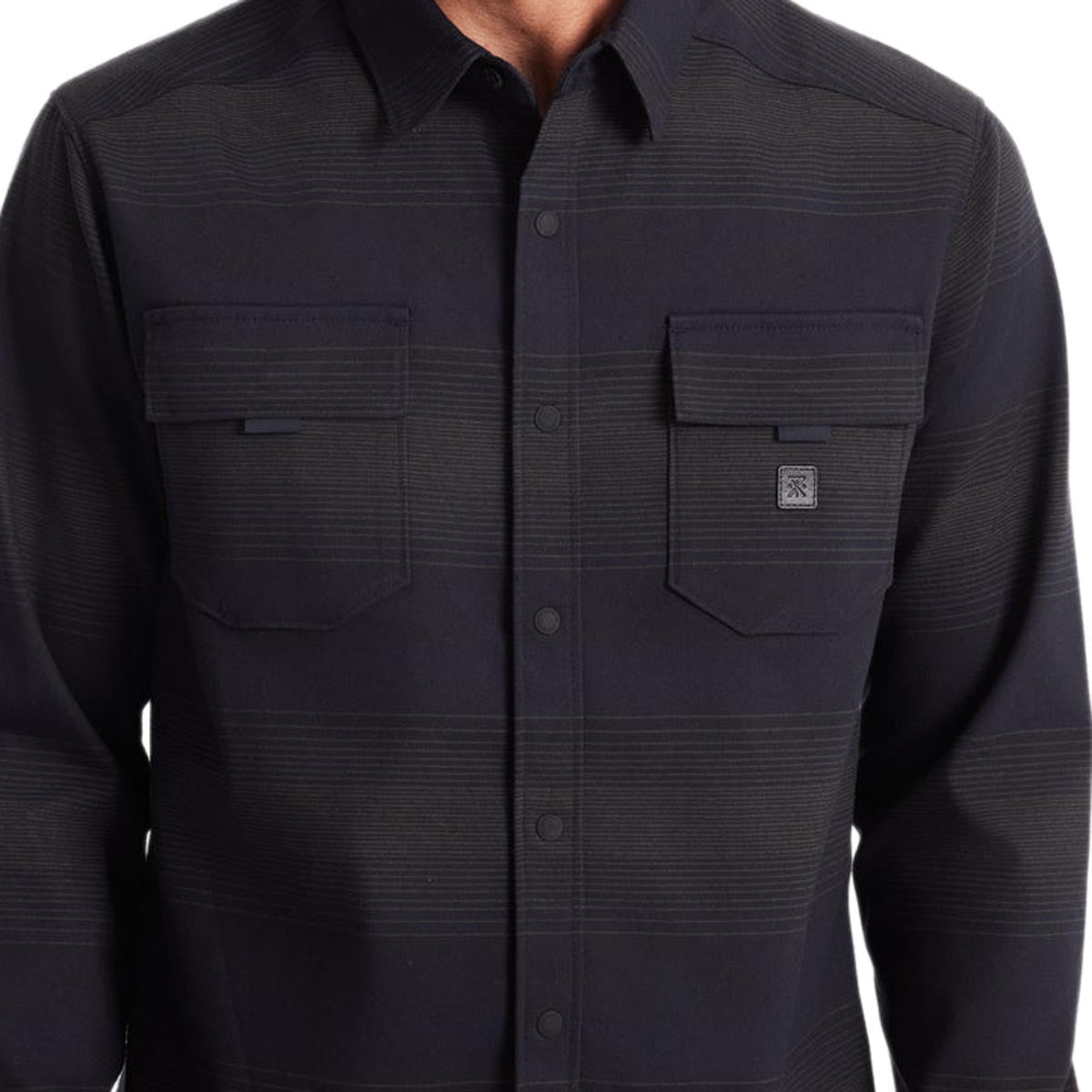 Roark Diablo Flannel Shirt - Dark Navy Stripes image 3