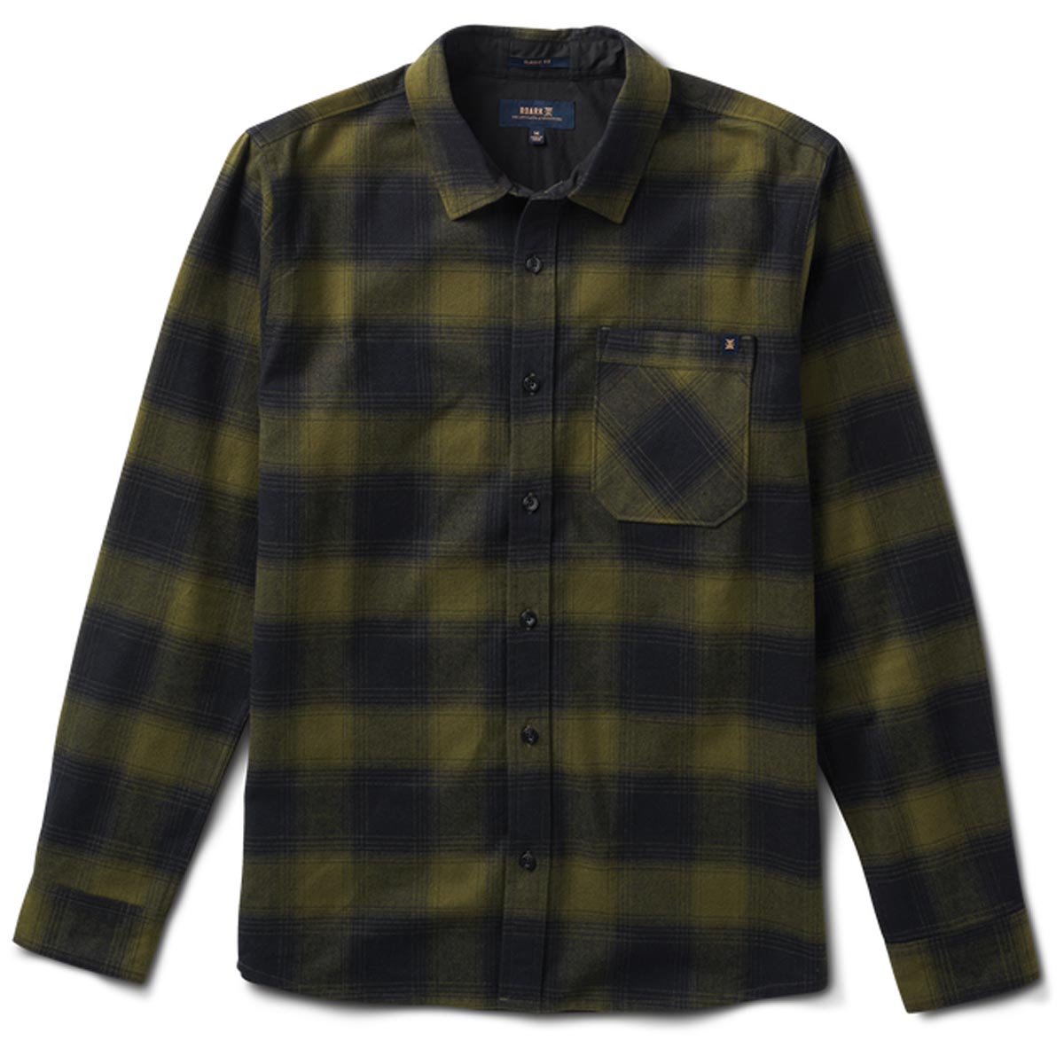 Roark Crossroads Flannel Shirt - Dark Military Plaid image 3