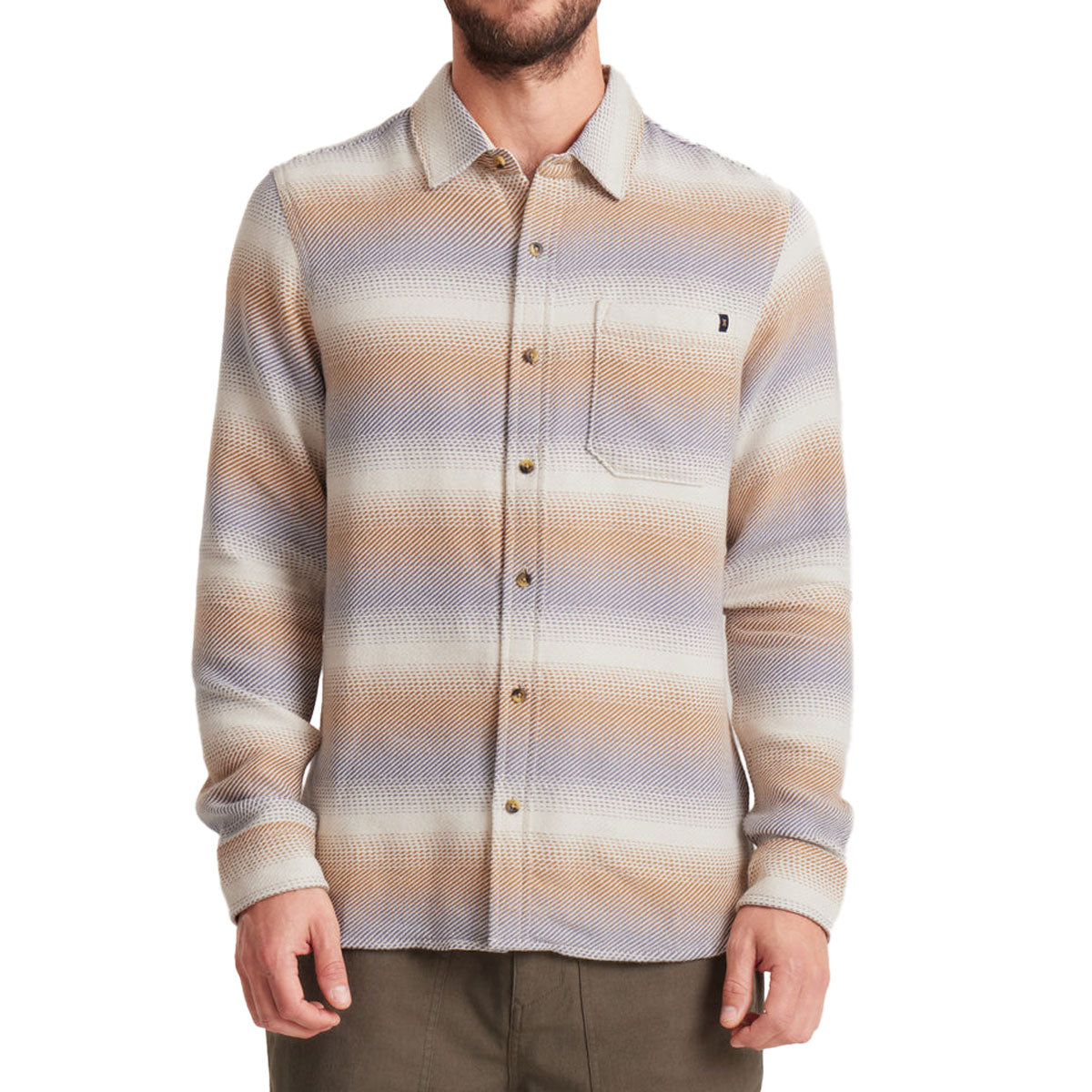 Roark Crossroads Flannel Shirt - Stripe Bone image 1