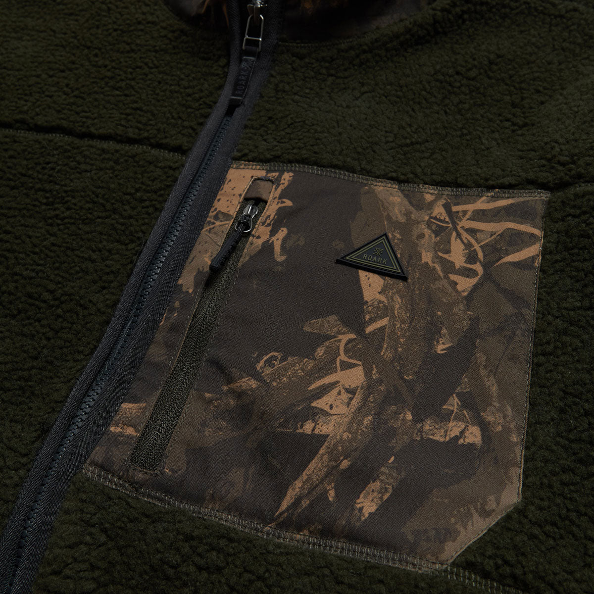 Roark Campover Fleece Zip Sweatshirt - Dark Military image 3