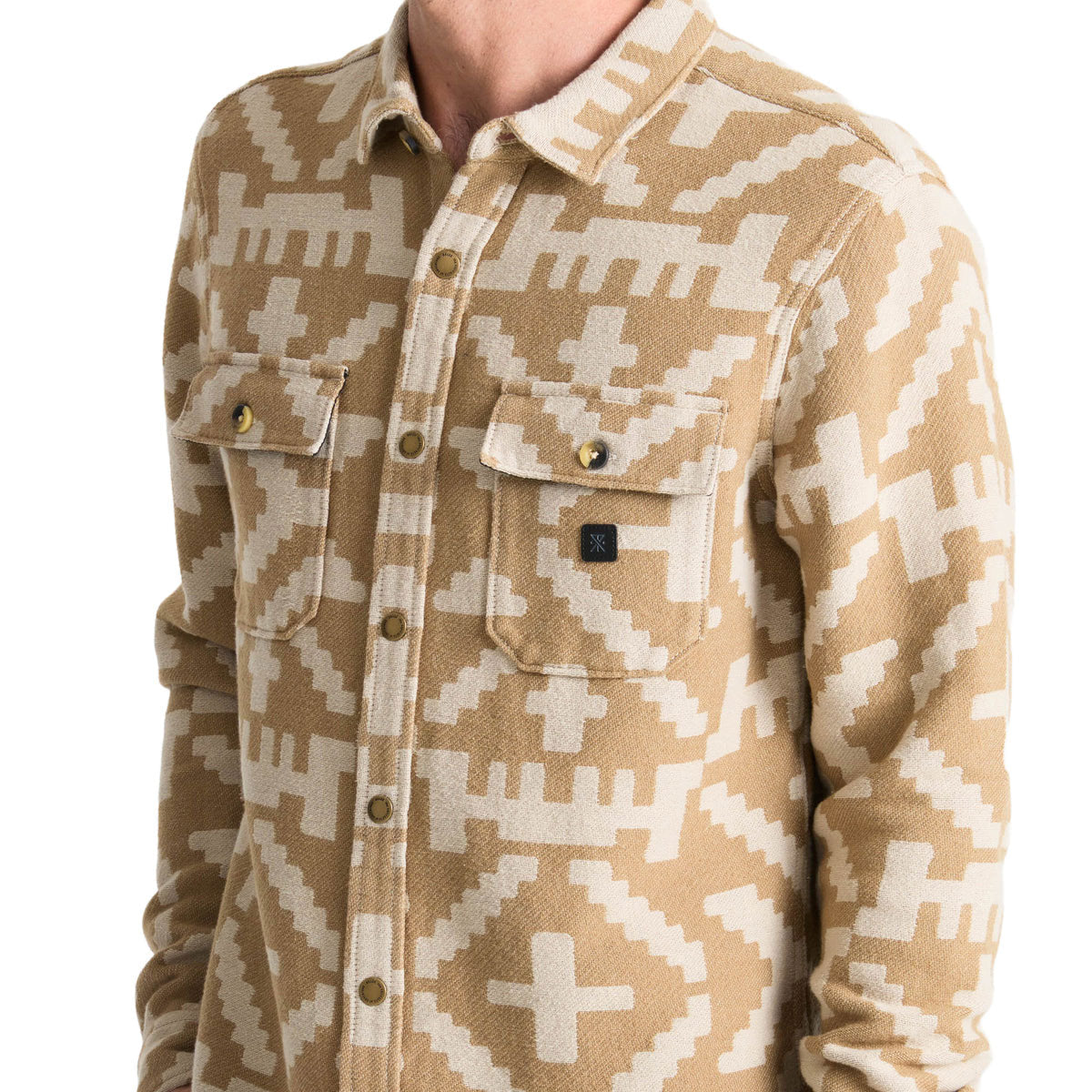 Roark Nordsman Jacquard Long Sleeve Shirt - Light Khaki image 3