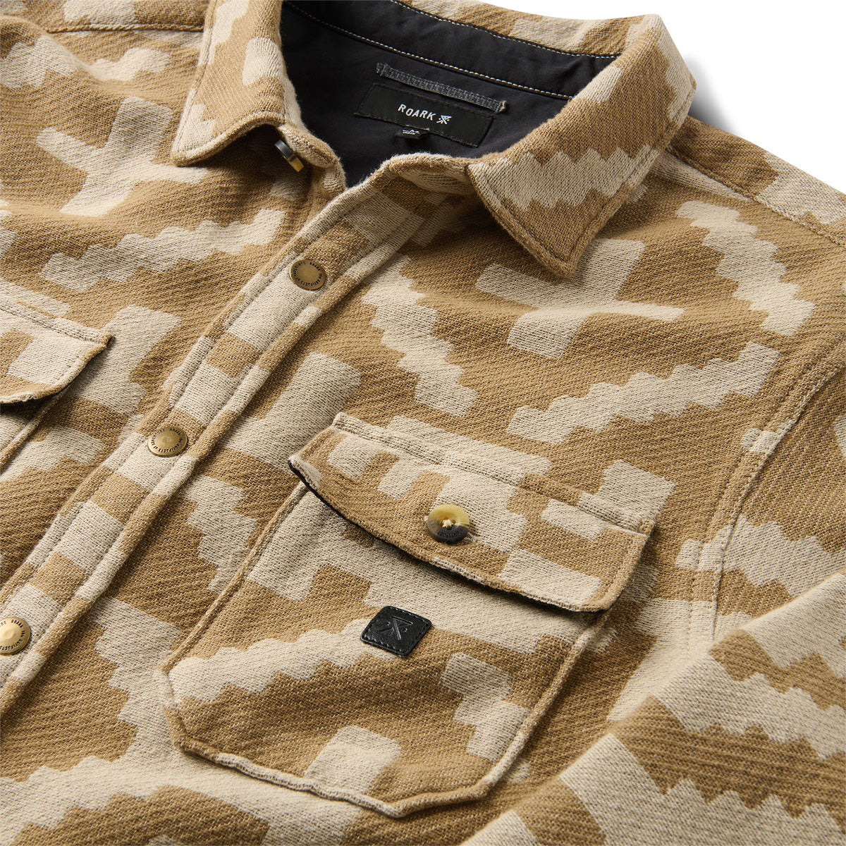 Roark Nordsman Jacquard Long Sleeve Shirt - Light Khaki image 5