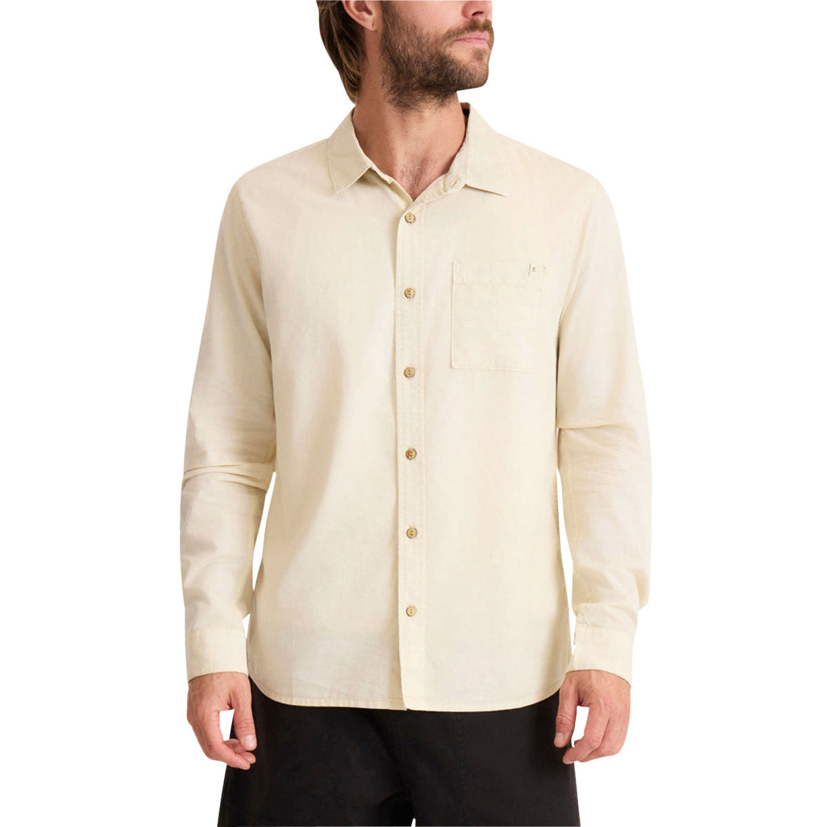 Roark Made To Fade Long Sleeve Shirt - Washed Bone image 1