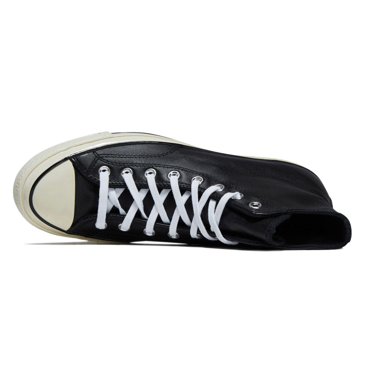 Converse Chuck 70 Hi Shoes - Black Leather/White/Egret image 3
