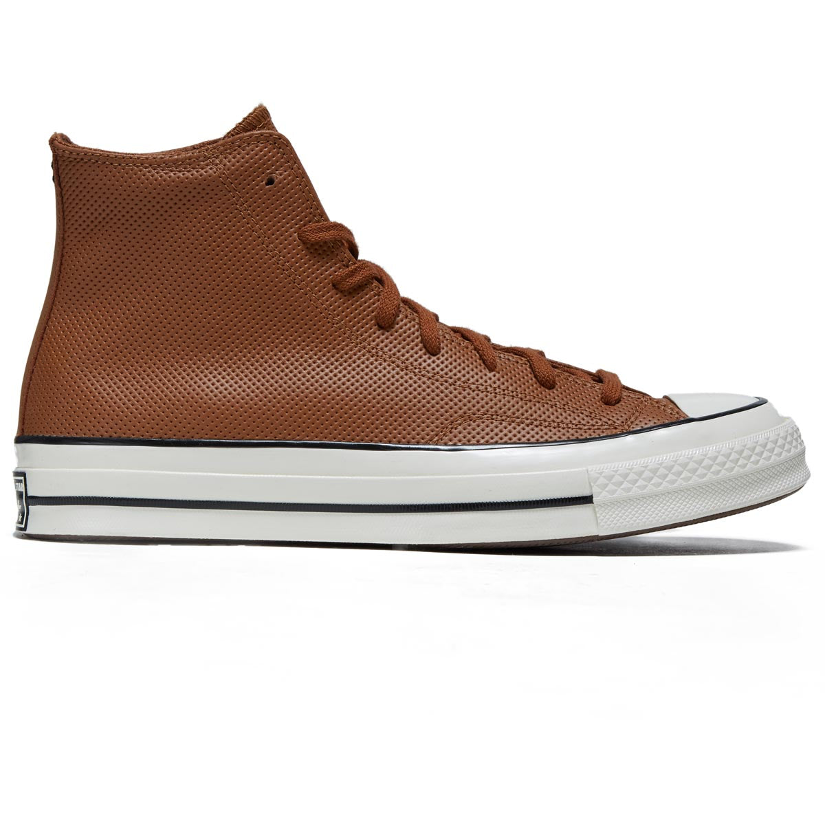 Converse Chuck 70 Hi Leather Shoes - Warm Tan/Black/Egret image 1