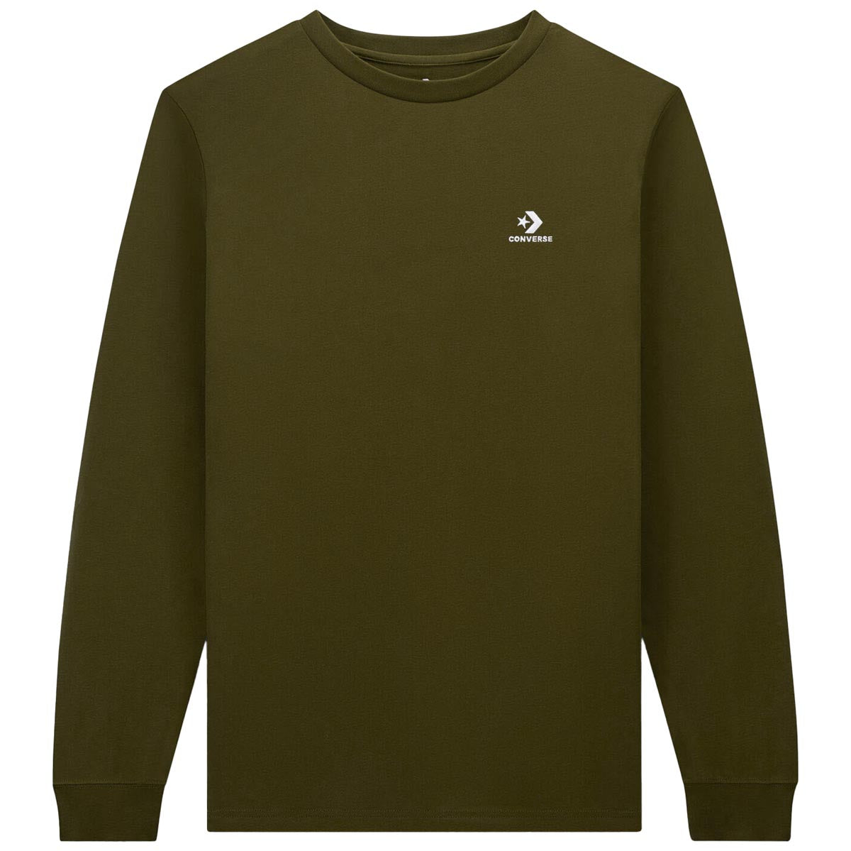 Converse Go-to Embroidered Star Chevron Long Sleeve T-Shirt - Surplus Olive image 1