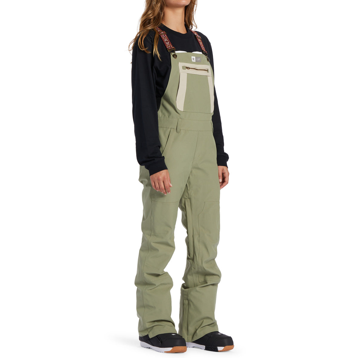 DC Womens Crusade 2024 Bib Snowboard Pants - Oil Green image 1