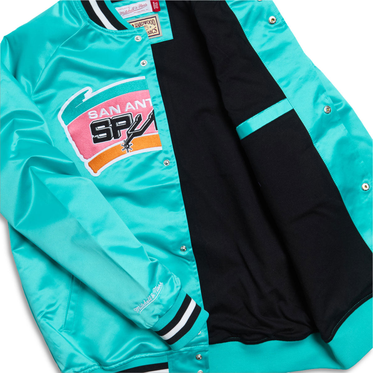 Mitchell & Ness x NBA Spurs Satin Jacket - Teal image 3