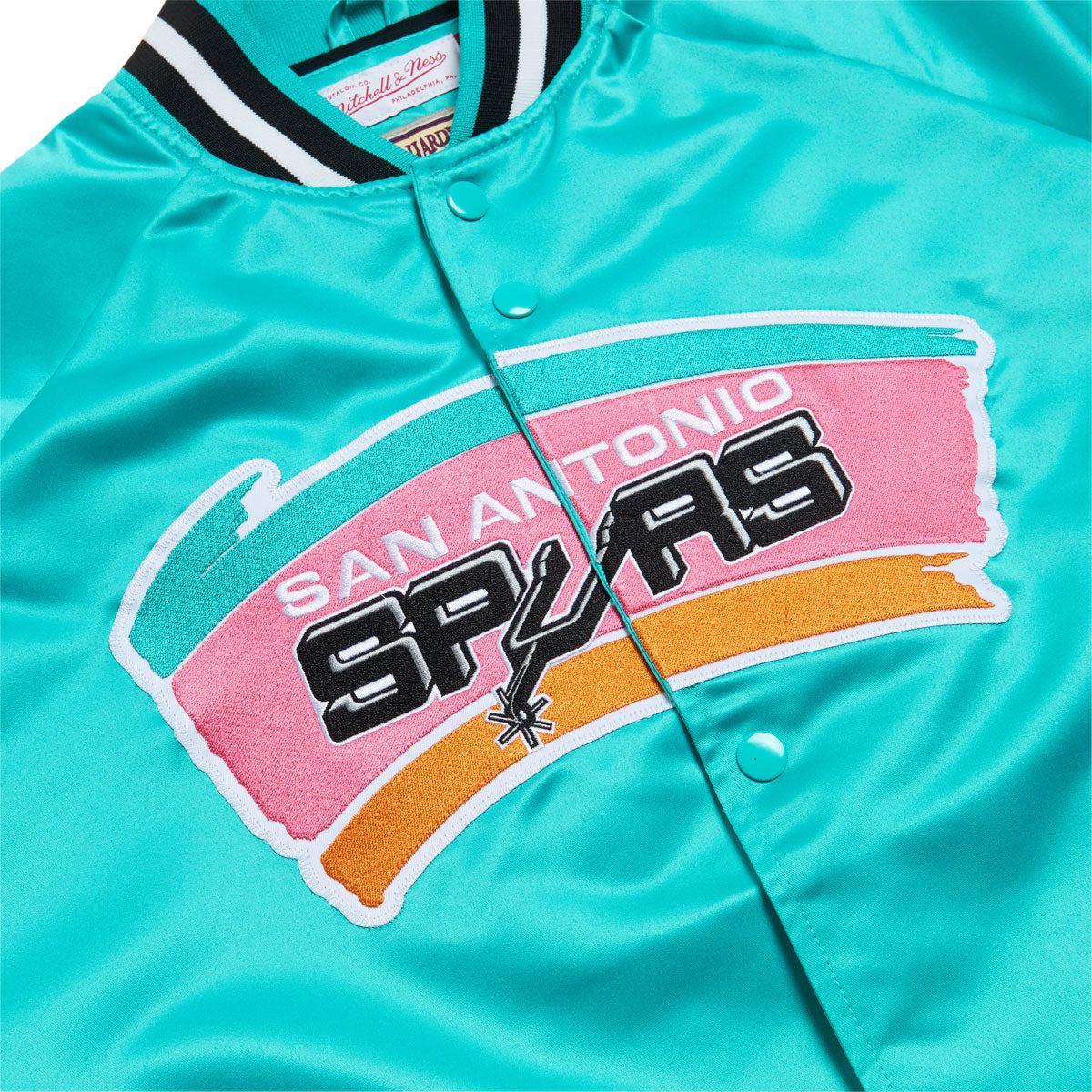 Mitchell & Ness x NBA Spurs Satin Jacket - Teal image 4