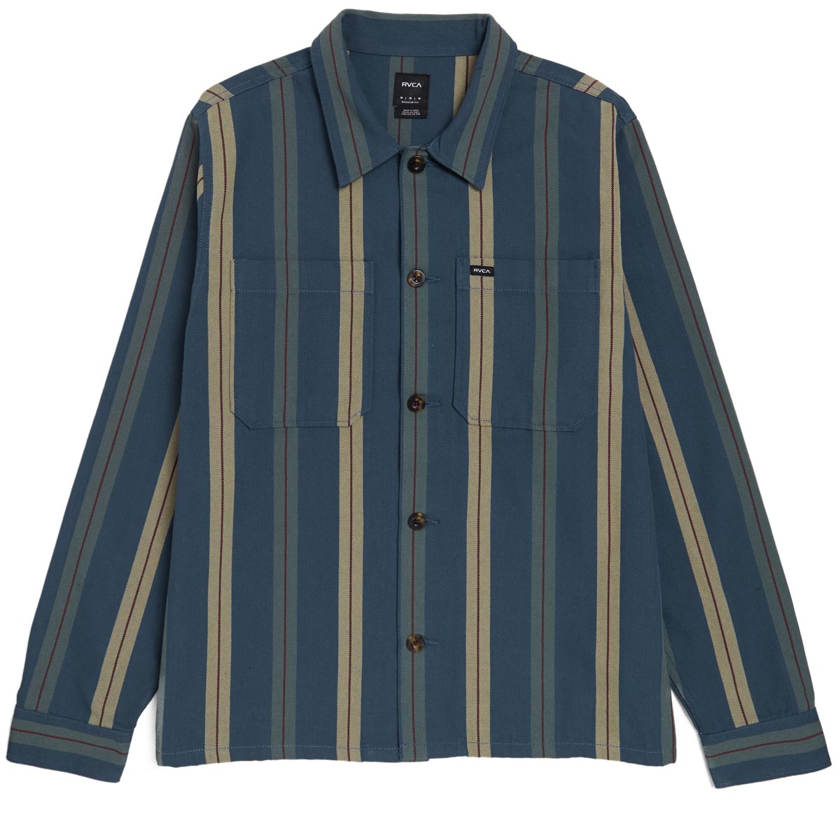 RVCA Americana Overshirt Long Sleeve Shirt - Duck Blue image 1