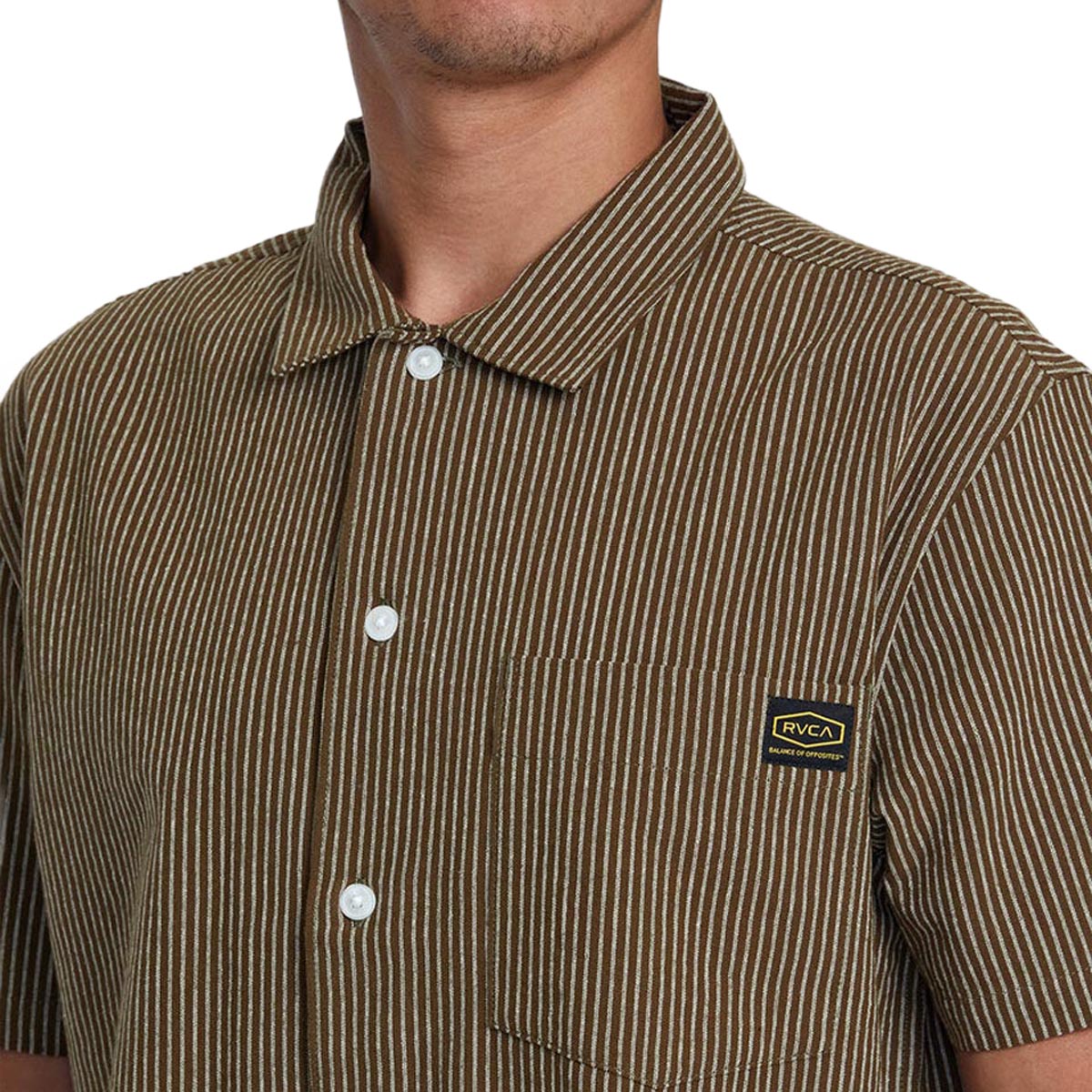 RVCA Dayshift Stripe II Shirt - Bombay Brown image 3