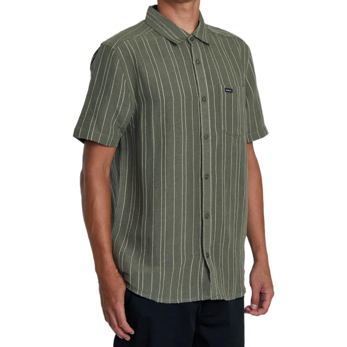 RVCA Mercy Stripe Shirt - Olivine image 3