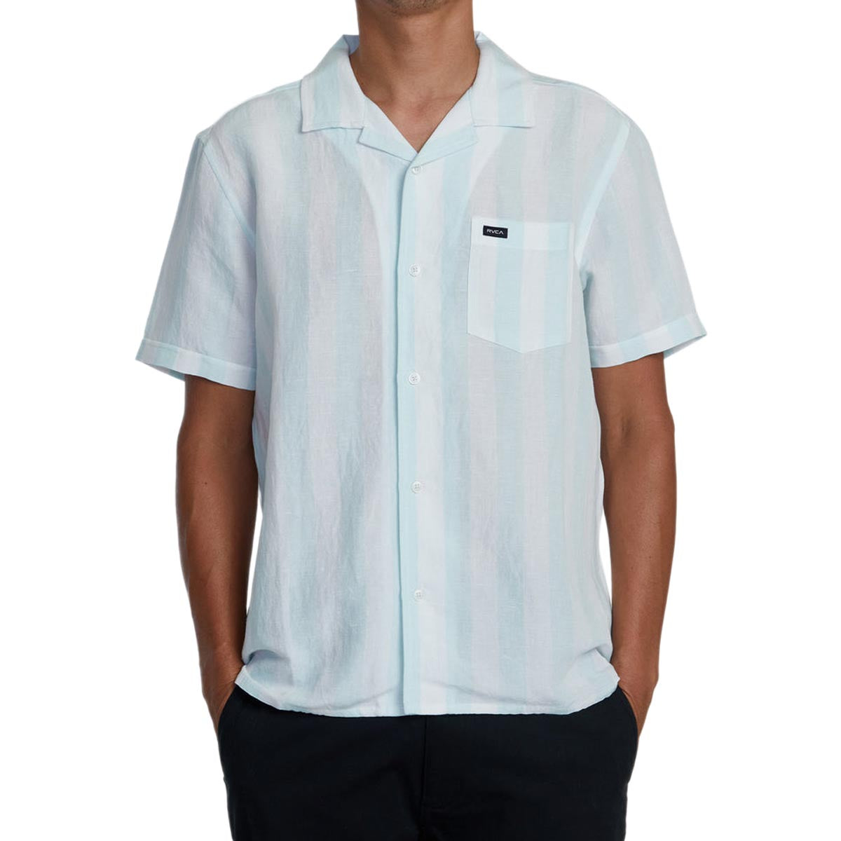 RVCA Love Stripe Shirt - Light Blue image 1