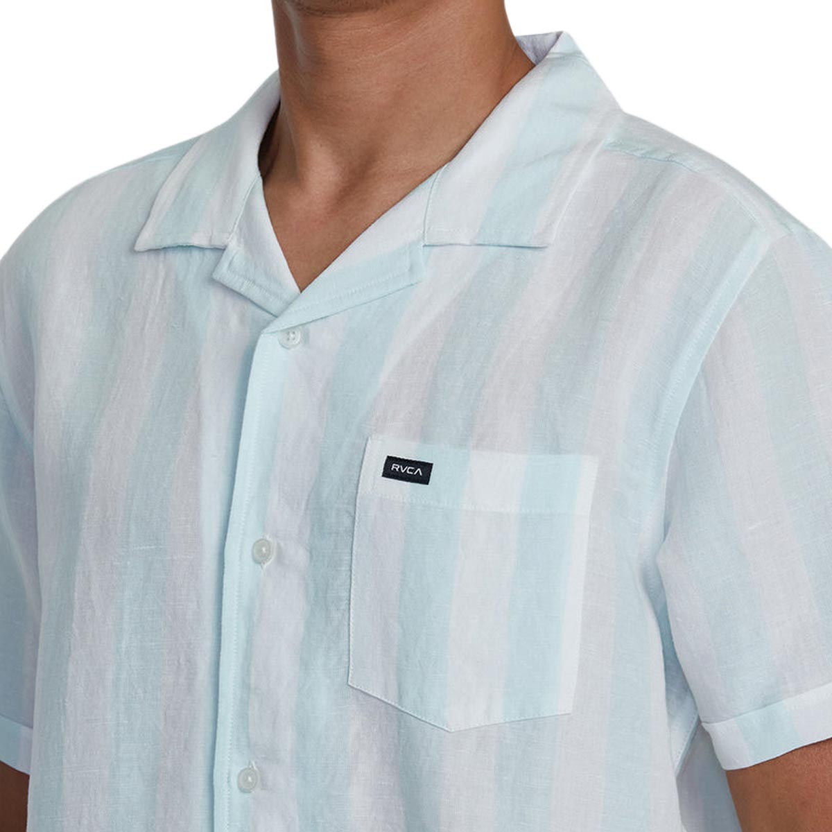 RVCA Love Stripe Shirt - Light Blue image 5