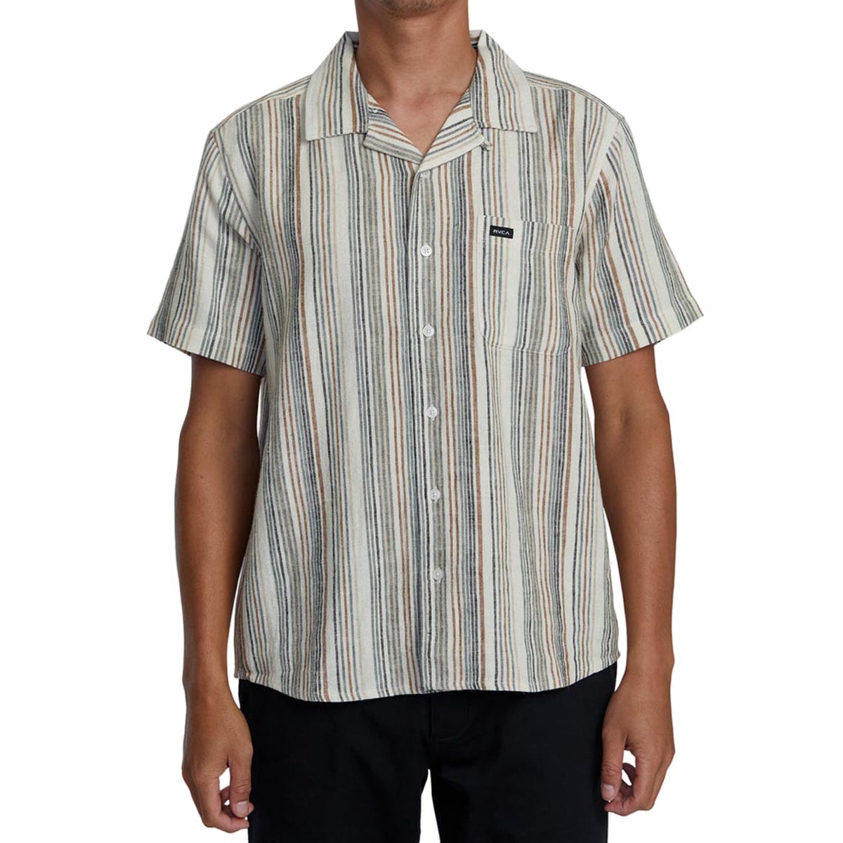 RVCA Satellite Stripe Shirt - Antique White image 1