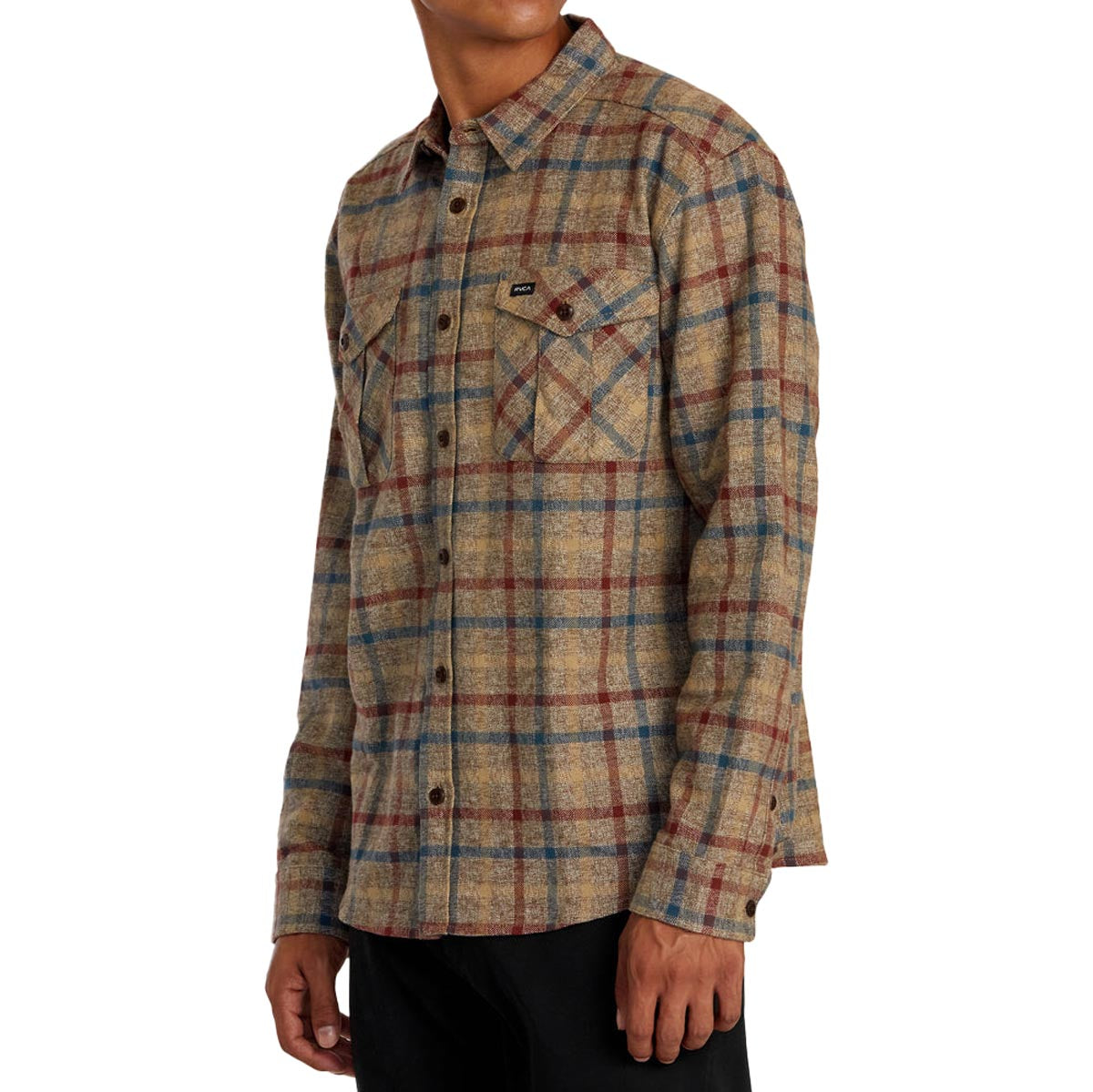 RVCA Hughes Flannel Long Sleeve Shirt - Bombay Brown image 3