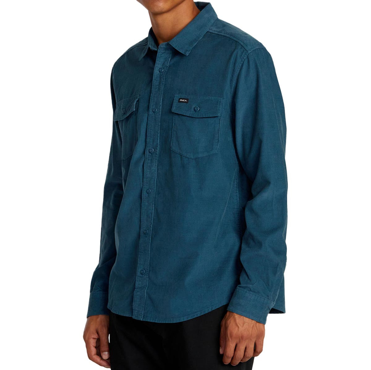 RVCA Freeman Cord Long Sleeve Shirt - Duck Blue image 3