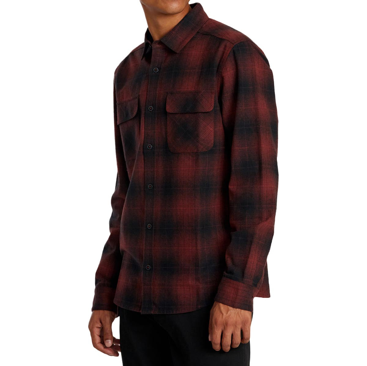 RVCA Dayshift Flannel Long Sleeve Shirt - Red Earth image 3