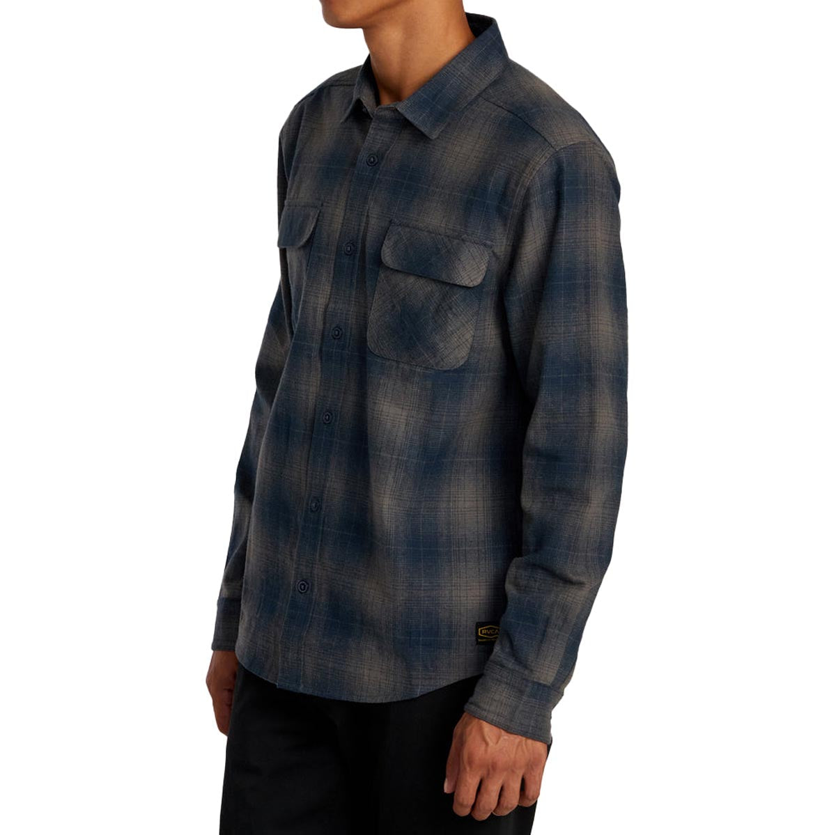 RVCA Dayshift Flannel Long Sleeve Shirt - Smoke image 3