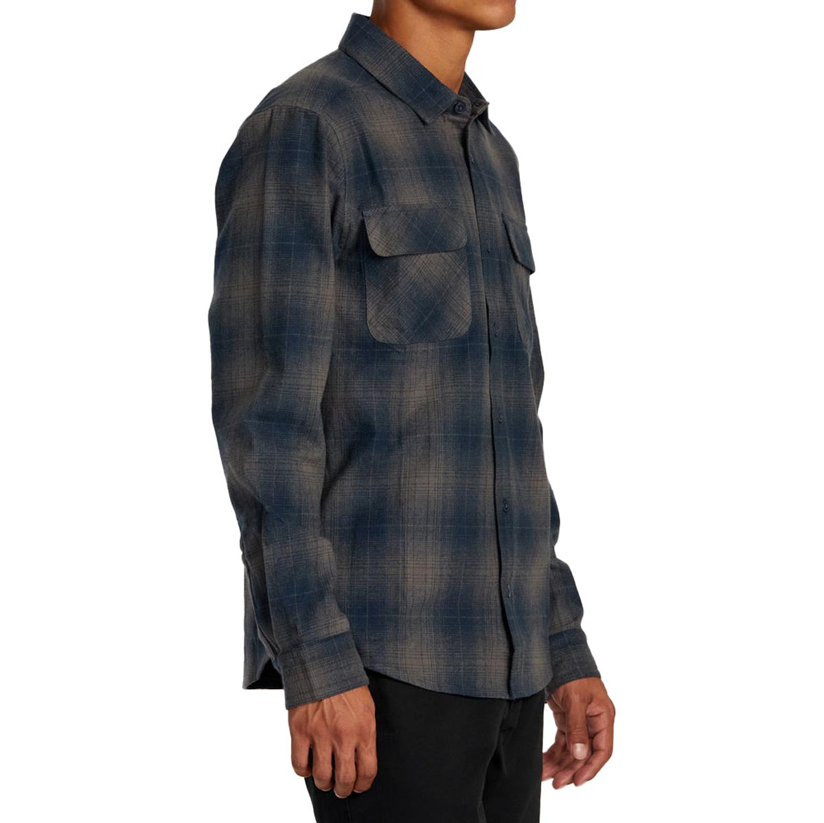 RVCA Dayshift Flannel Long Sleeve Shirt - Smoke image 4