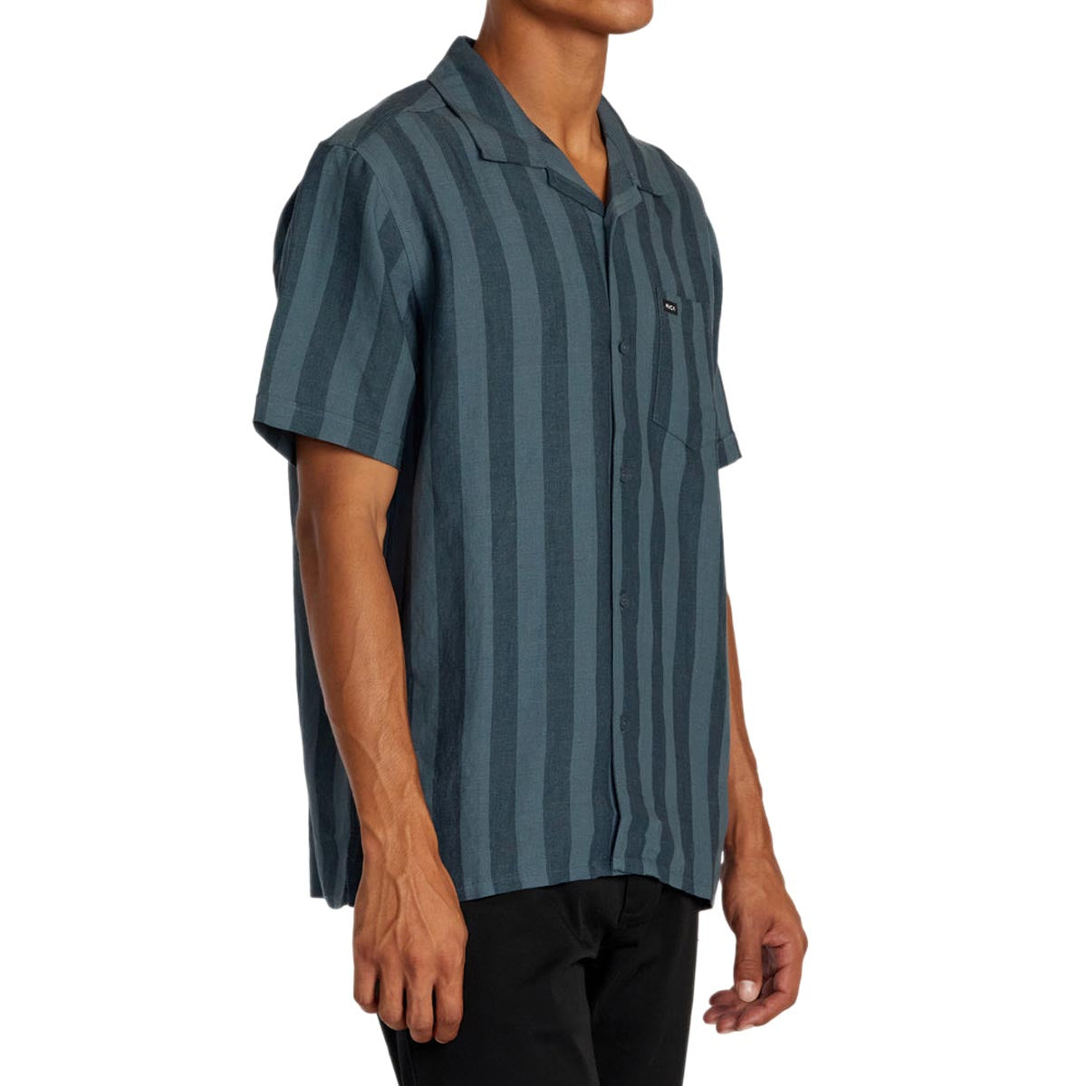 RVCA Love Stripe Shirt - Petrol Blue image 4