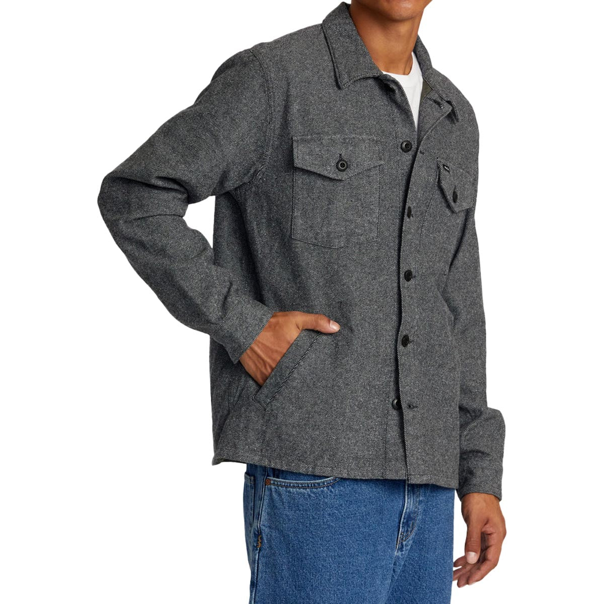 RVCA Flight Risk Shirt Jacket - Smoke Heather image 4