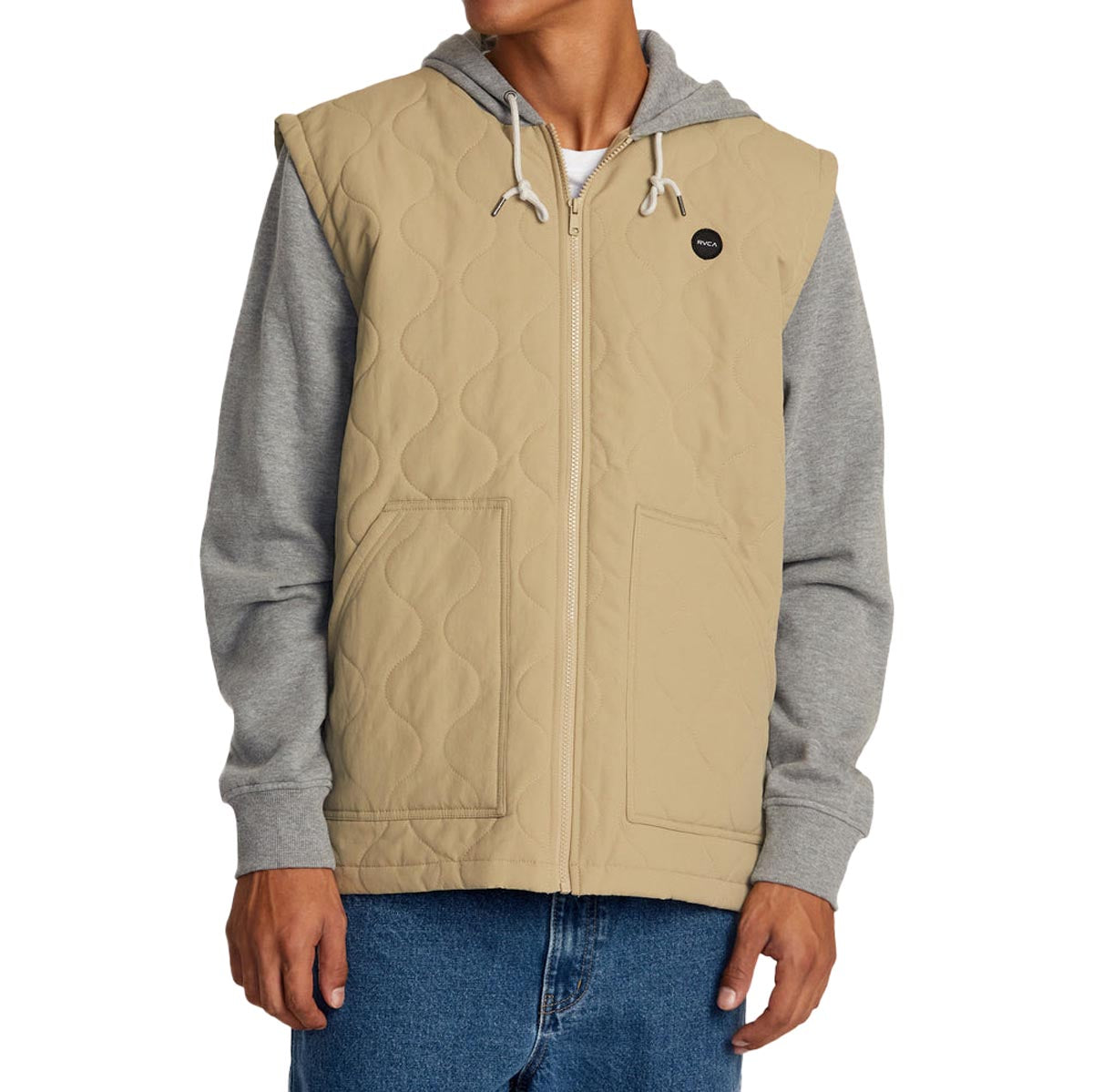 RVCA Grant Puffer Hoodie - Khaki image 1