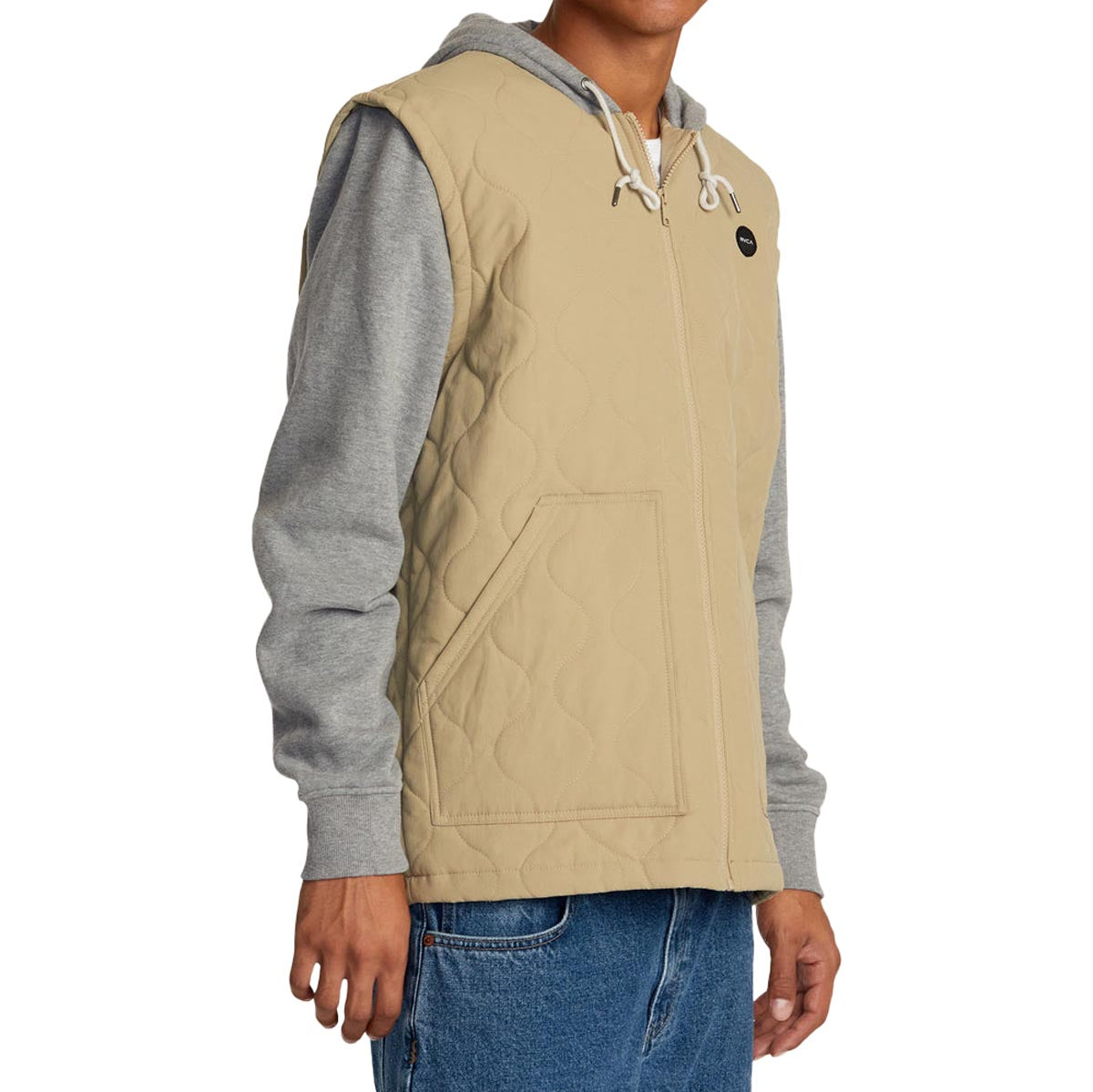 RVCA Grant Puffer Sweatshirt - Khaki image 3