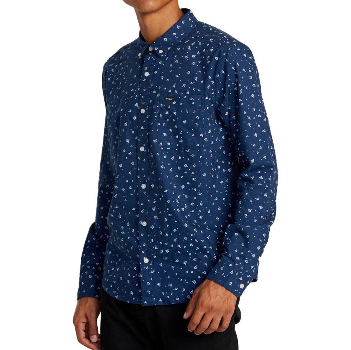 RVCA Thatll Do Print Long Sleeve Shirt - Dark Denim image 3