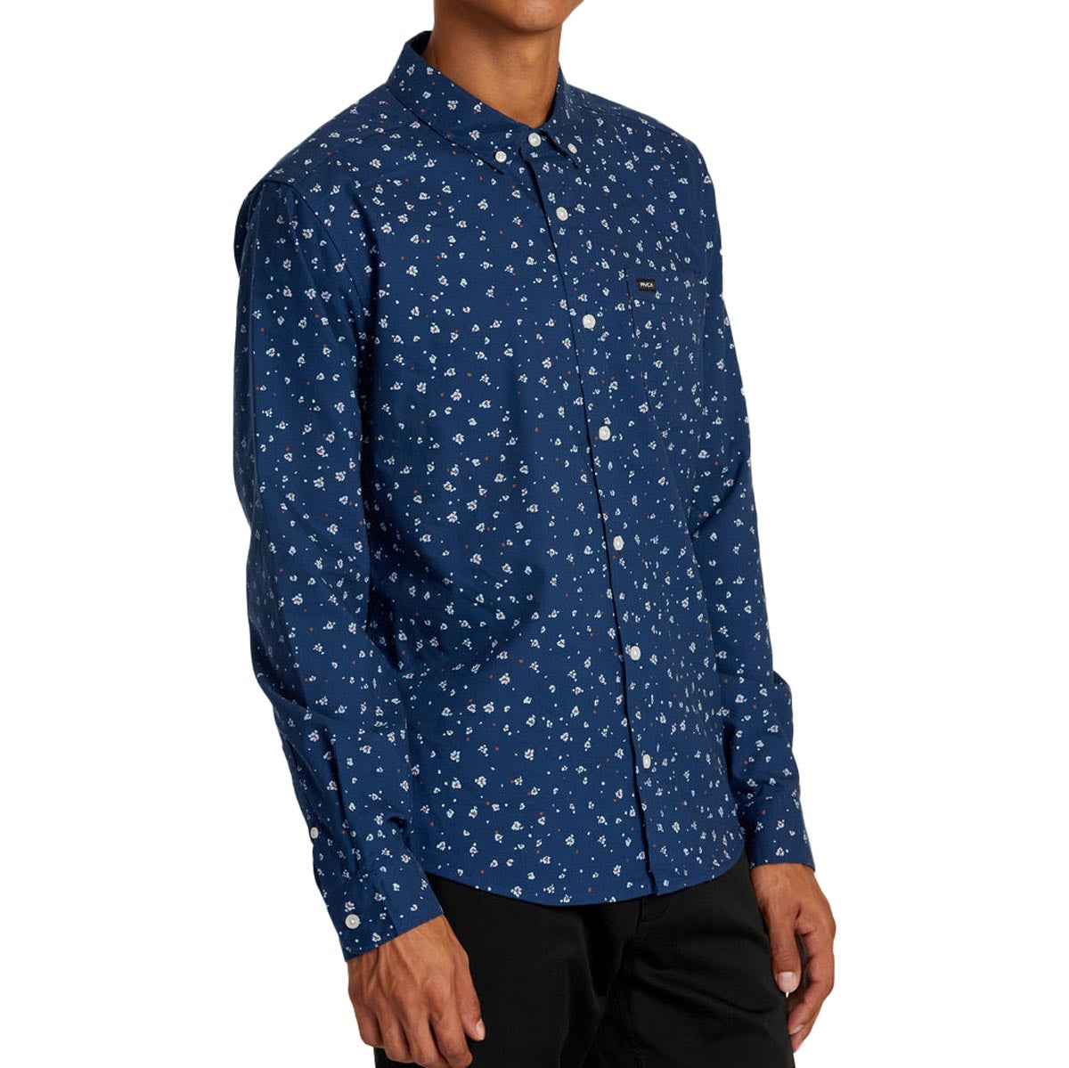 RVCA Thatll Do Print Long Sleeve Shirt - Dark Denim image 4