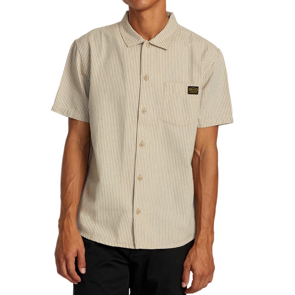 RVCA Dayshift Stripe II Shirt - Latte image 1