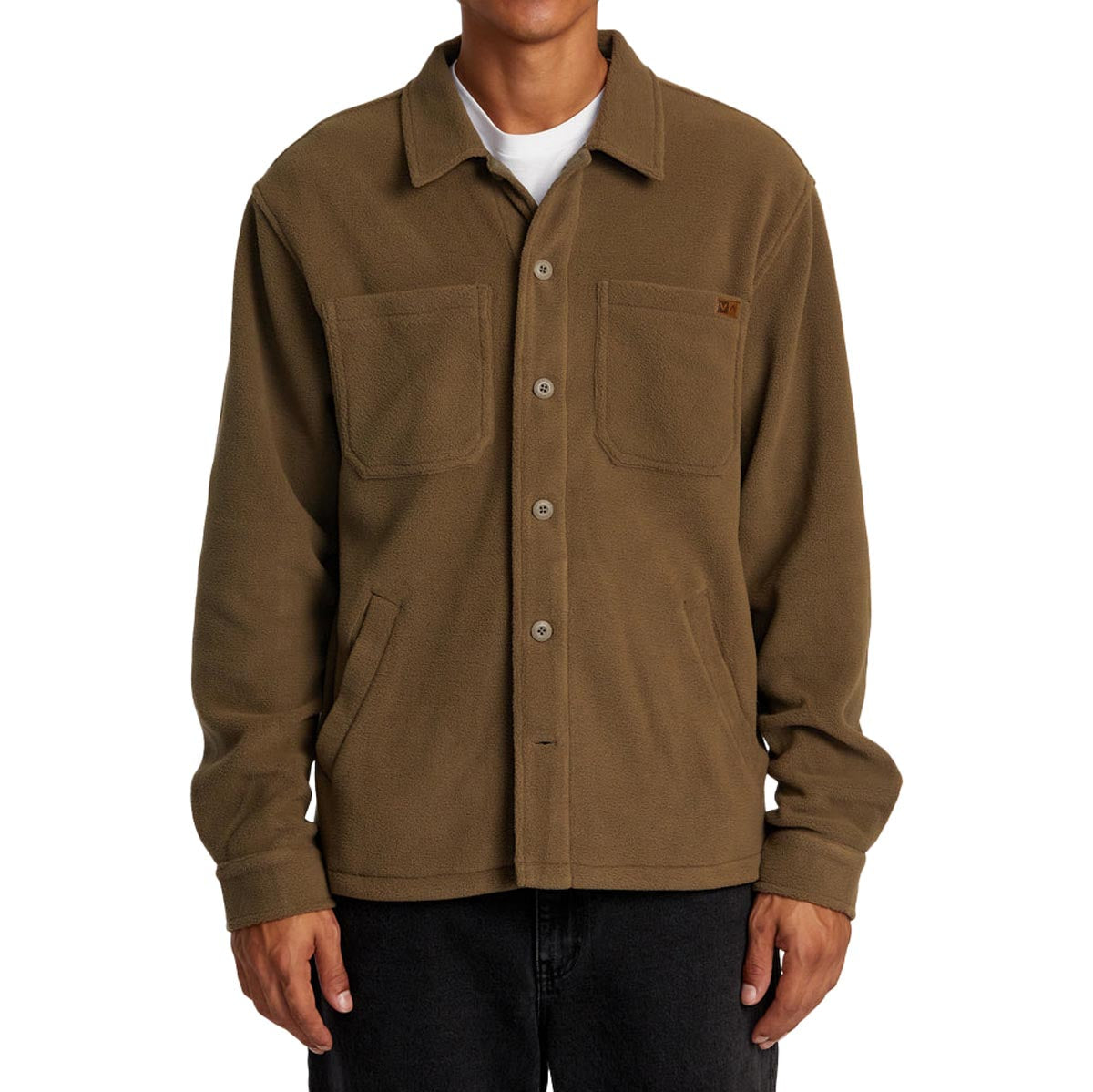 RVCA Yukon Hi Pile Fleece Long Sleeve Jacket - Mushroom image 1