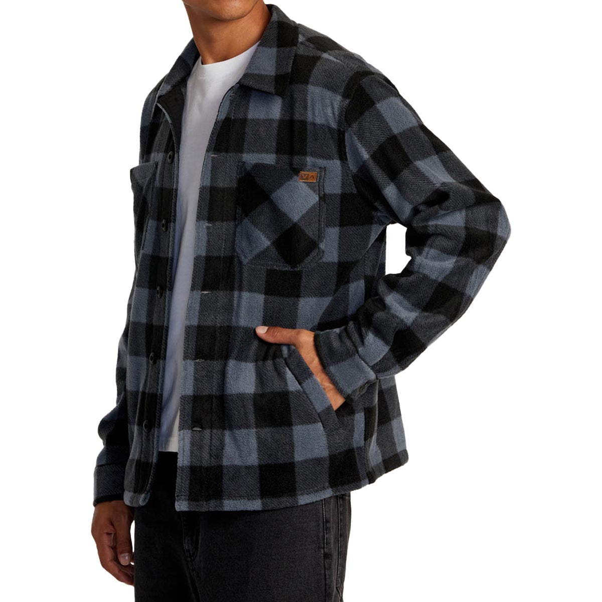 RVCA Yukon Hi Pile Fleece Long Sleeve Jacket - Garage Blue image 4