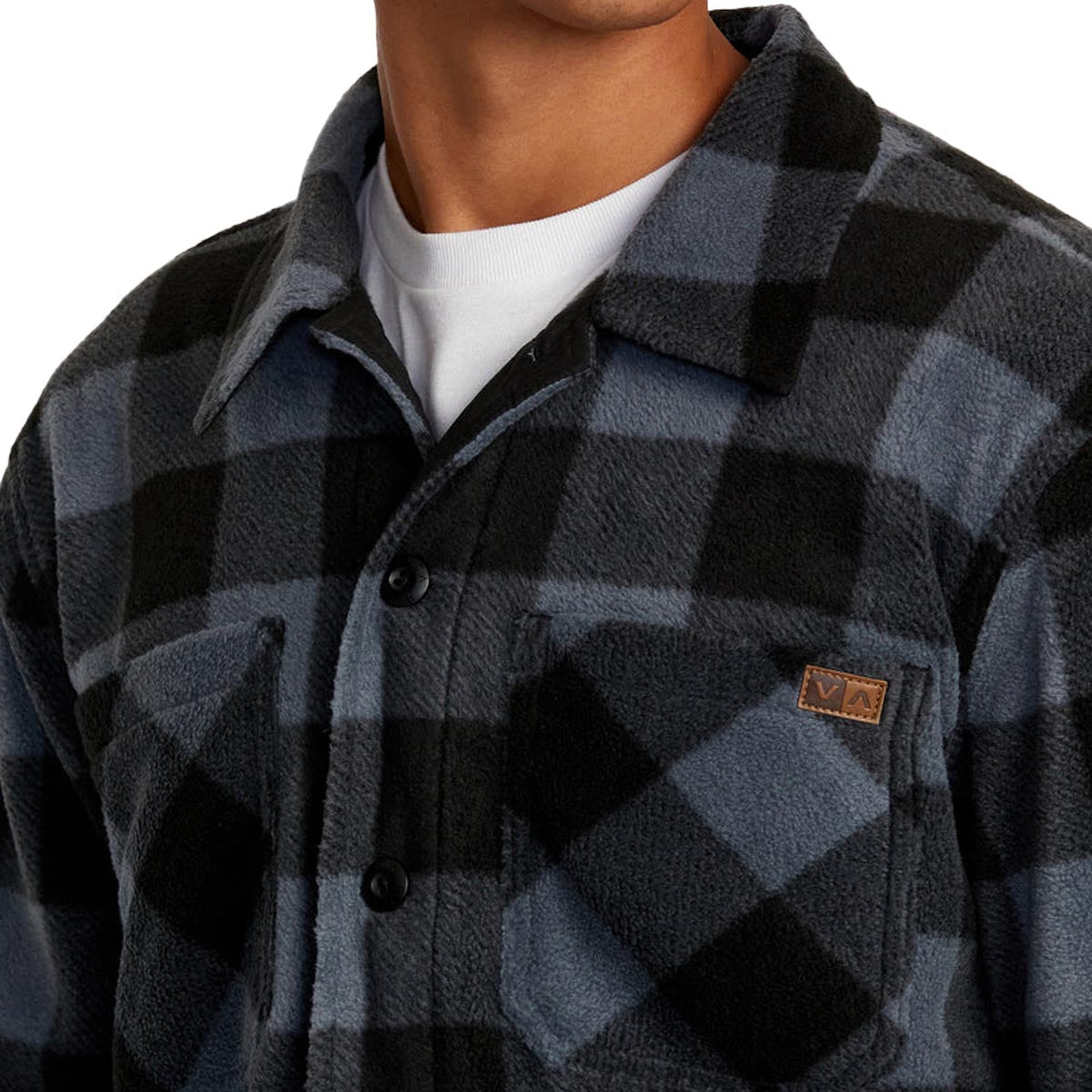 RVCA Yukon Hi Pile Fleece Long Sleeve Jacket - Garage Blue image 5