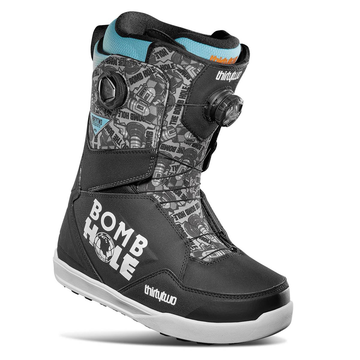 Thirty Two Lashed Double Boa Bomb Hole 2024 Snowboard Boots - Black/White image 1