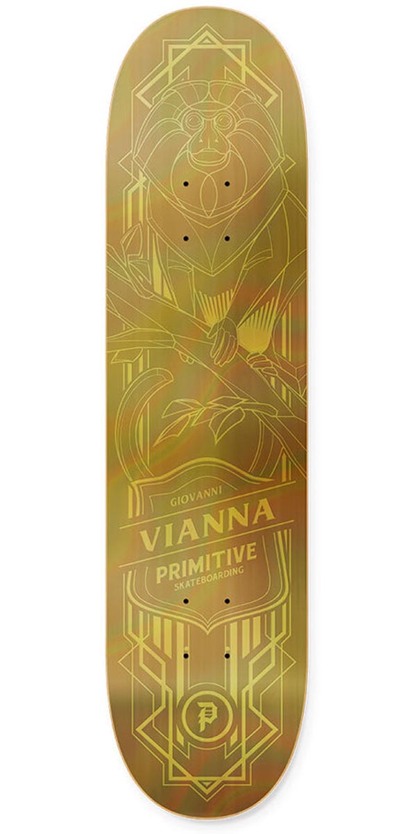 Primitive Vianna Holofoil Tamarin Skateboard Deck - Gold - 8.625