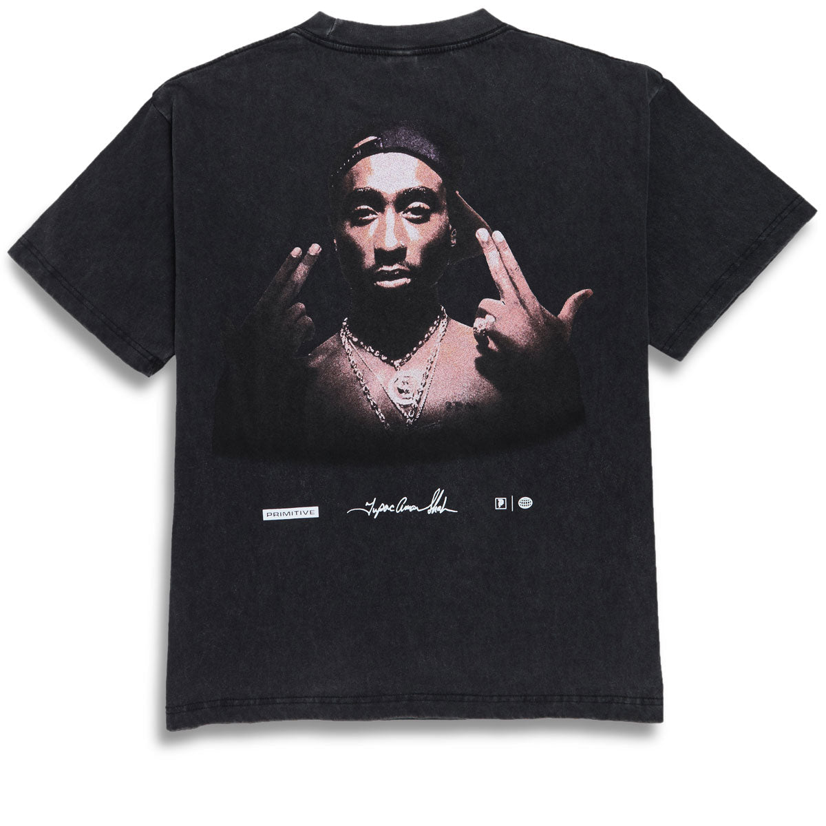 Primitive x Tupac Stay Up Heavyweight T-Shirt - Black image 1