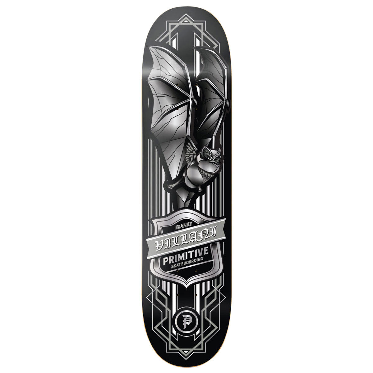 Primitive Villani Bat Skateboard Deck - Black - 8.50