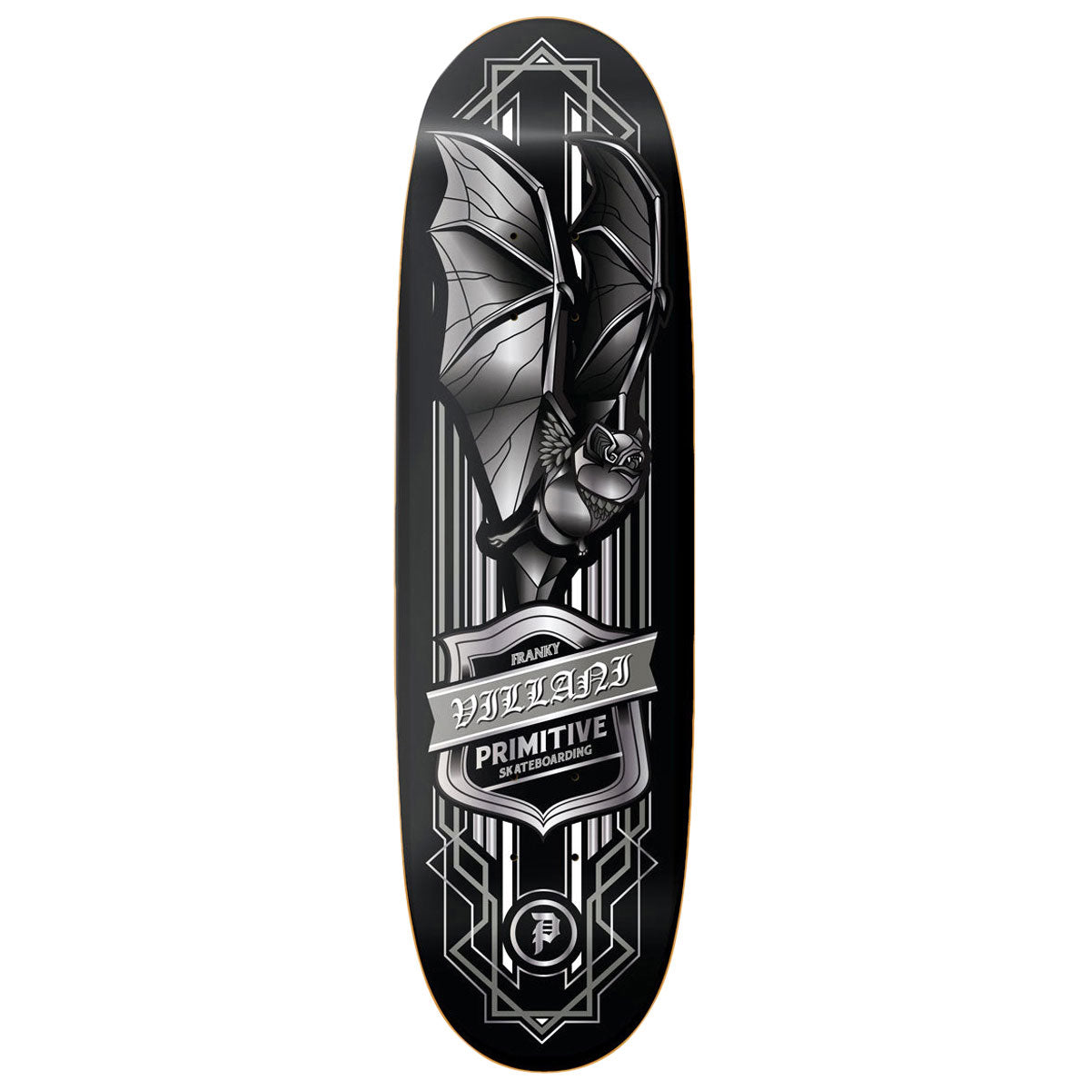 Primitive Villani Bat Skateboard Deck - Black - 9.125