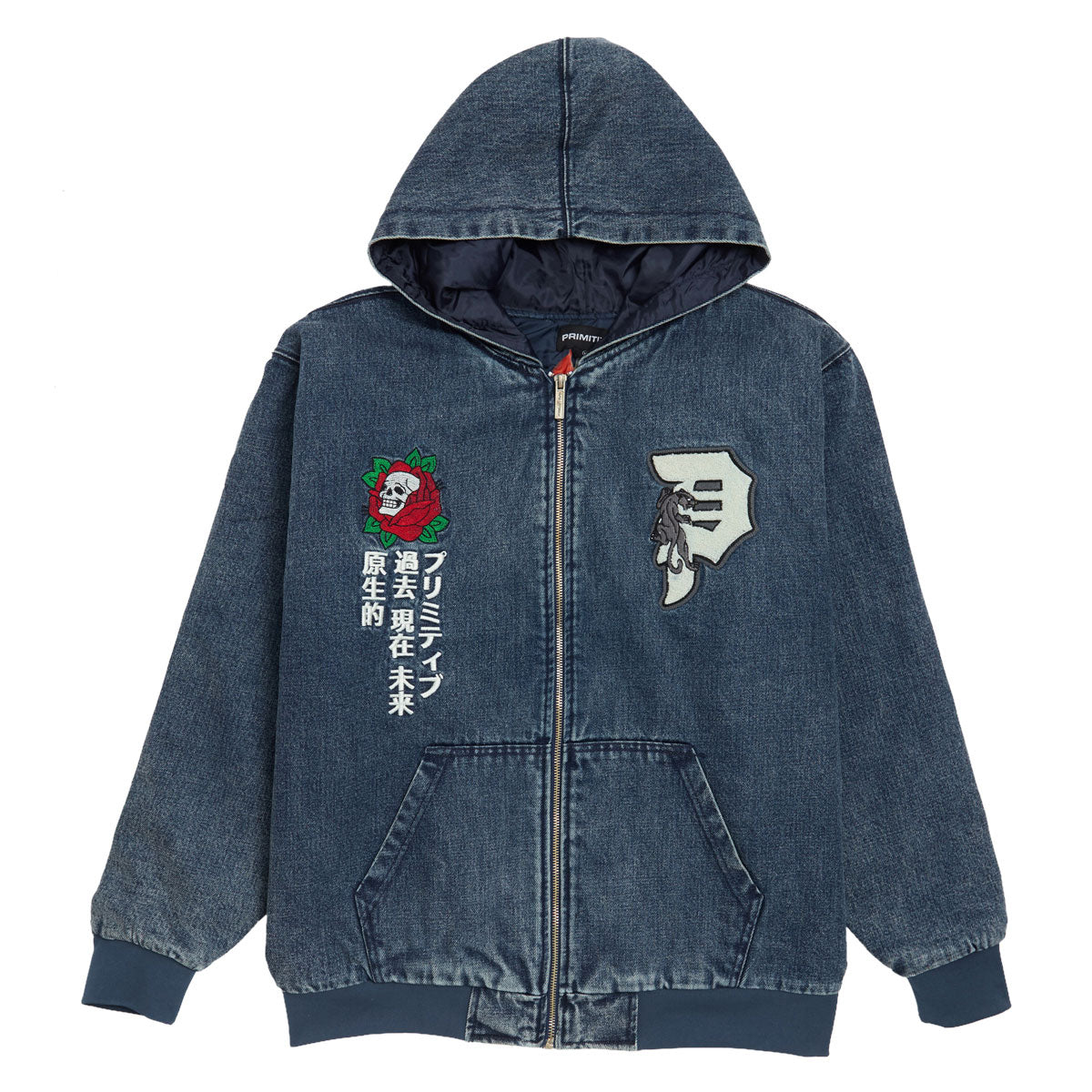 Primitive Outsider Denim Zip Hoodie - Indigo image 1