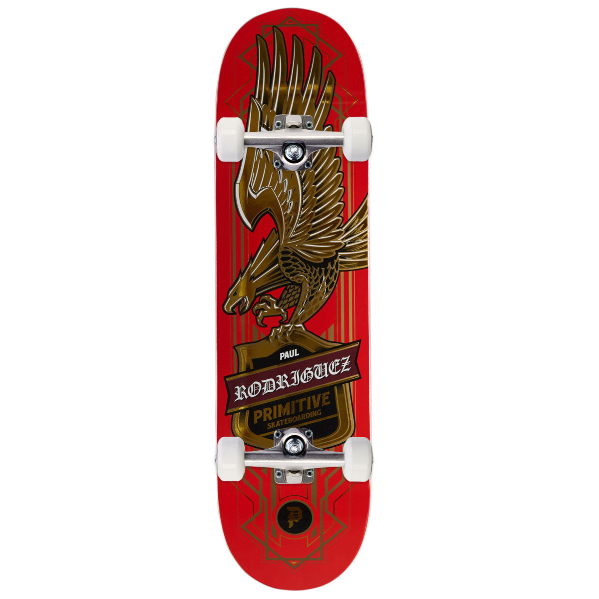 Primitive Rodriguez All-Star Eagle Skateboard Complete - Red/Gold Foil - 8.25