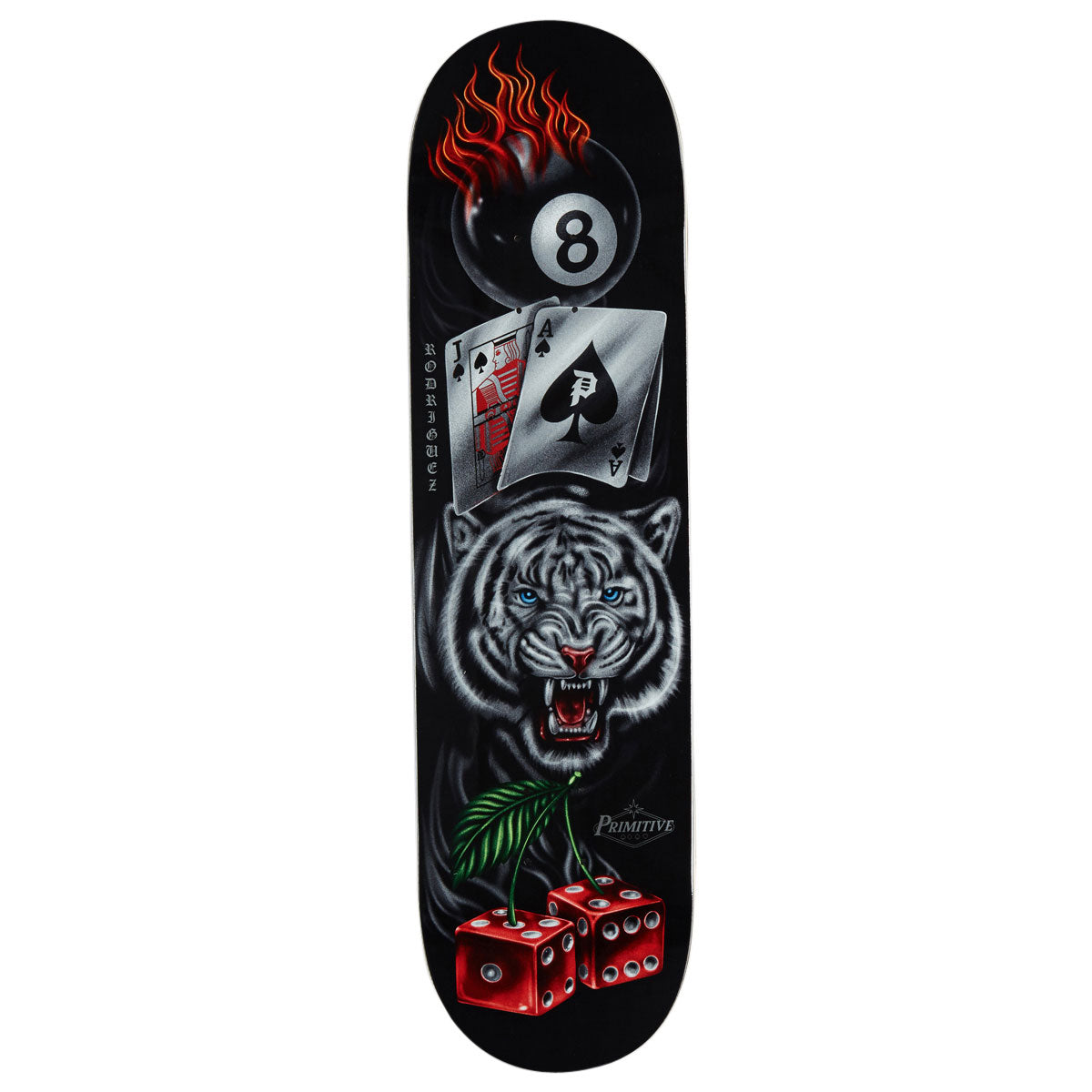 Primitive Rodriguez Hot Streak Skateboard Deck - Black - 8.25
