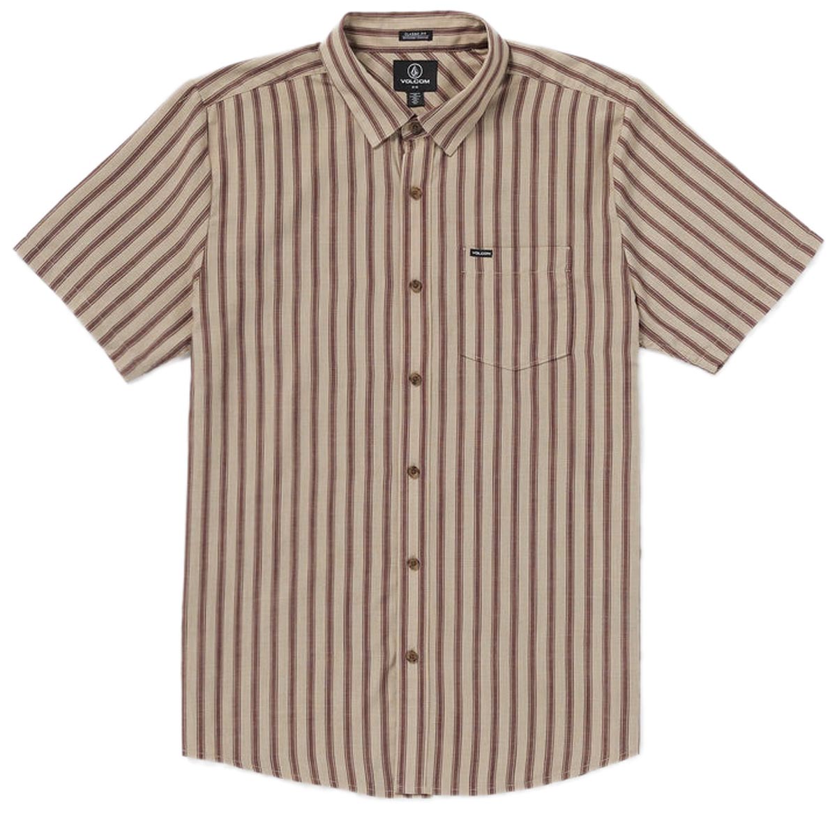 Volcom Arvostripe Woven Shirt - Light Khaki image 1