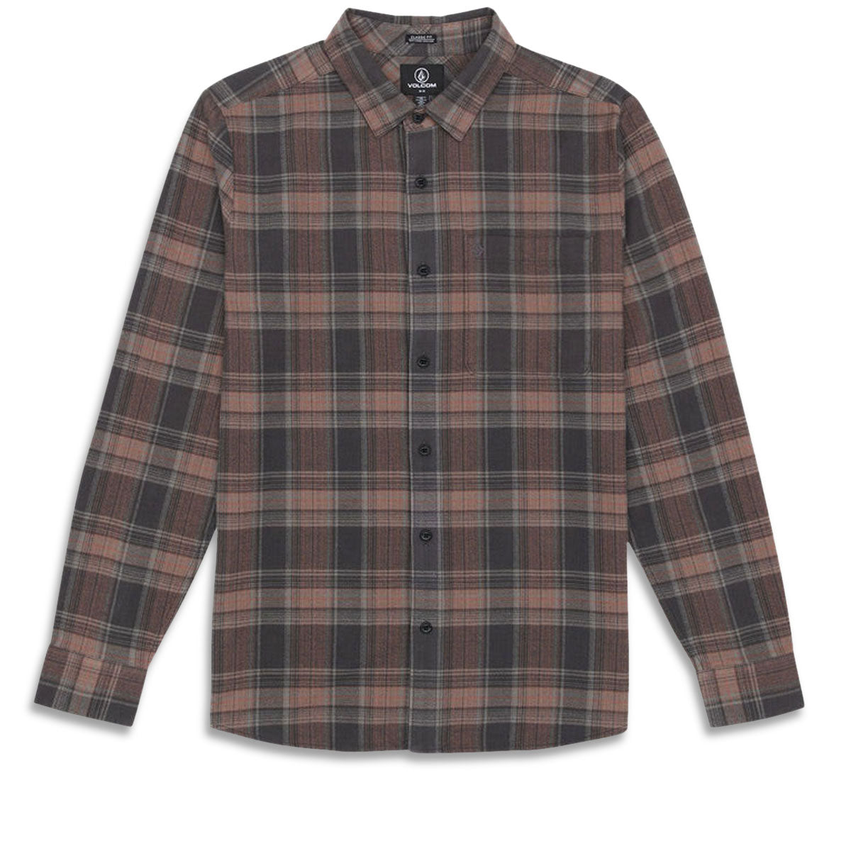 Volcom Baystone Flannel Long Sleeve Shirt - Asphalt Black image 1