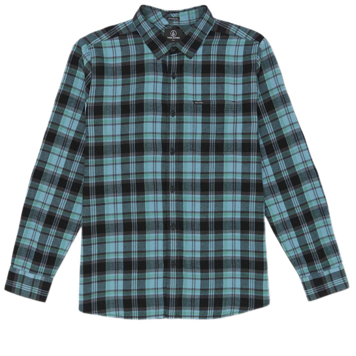 Volcom Caden Plaid Long Sleeve Shirt - Blue Rinse image 1