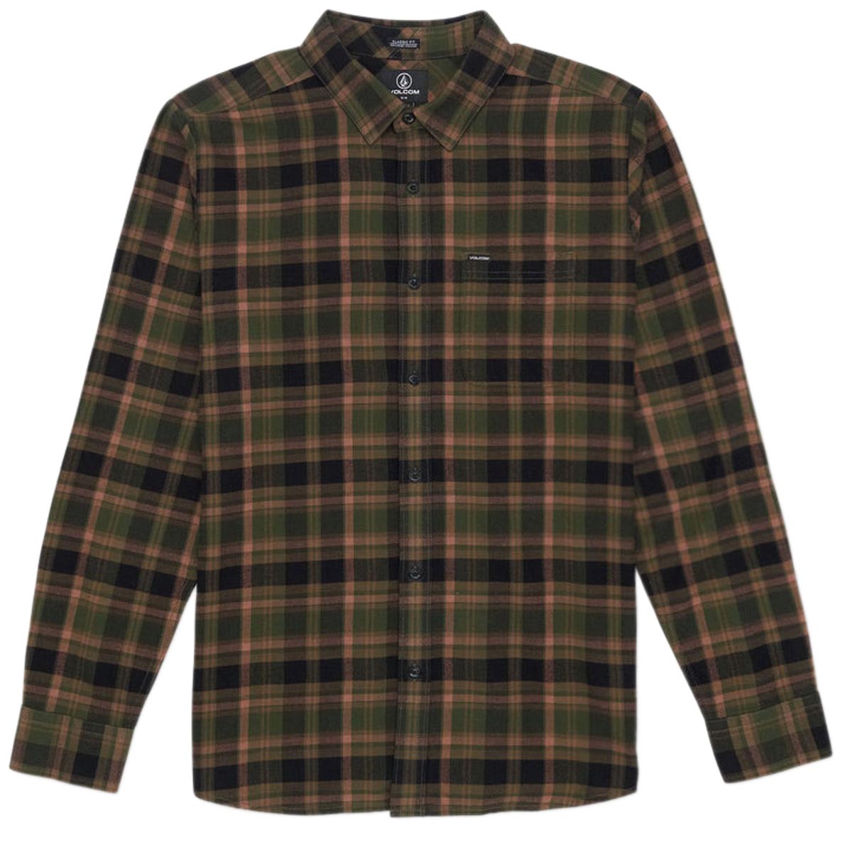 Volcom Caden Plaid Long Sleeve Shirt - Squadron Green image 1