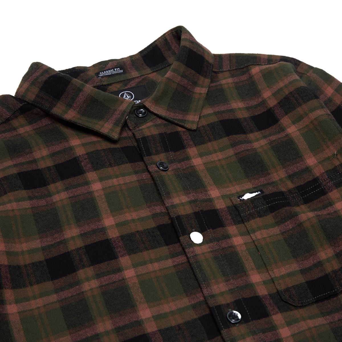 Volcom Caden Plaid Long Sleeve Shirt - Squadron Green image 3