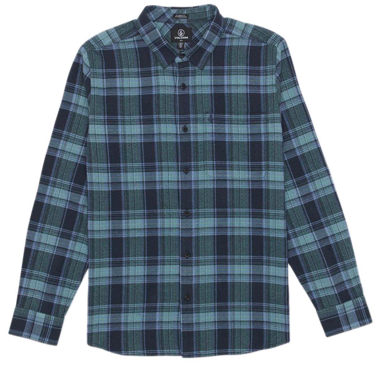 Volcom Baystone Flannel Long Sleeve Shirt - Navy image 1